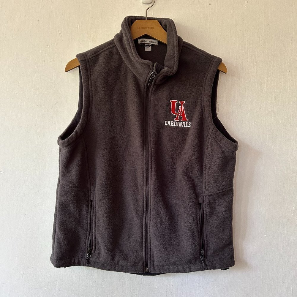 Union Academy NC Cardinals Vest Womens Large Gray Full Zip Port Authority